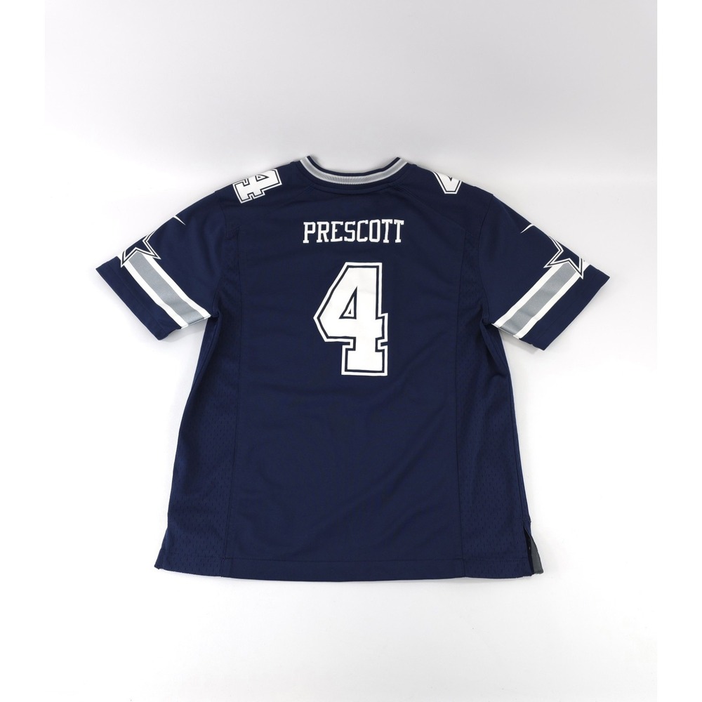 Nike Large Prescott Dallas Cowboys Jersey Big Kids Navy Blue NFL On Field Sporty - Picture 1 of 7